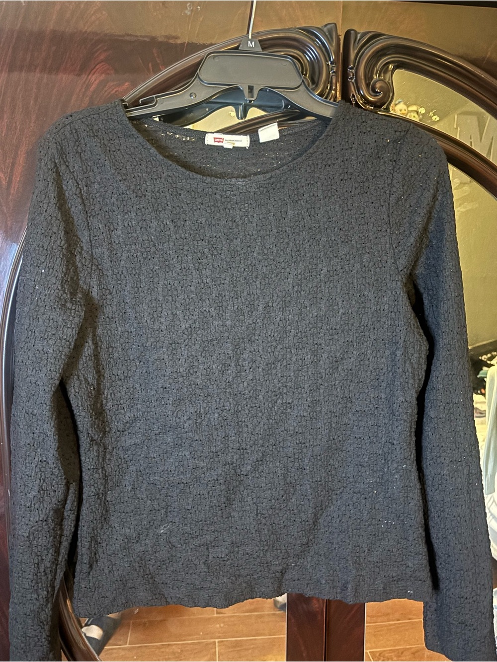 Levi's Black Textured Crewneck Sweater